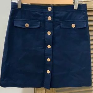 NWT jcrew linen blend navy skirt